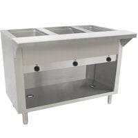 Advance Tabco HF-3E-120-BS Three Pan Electric Hot Food Table with Enclosed Base - Open Well, 120V