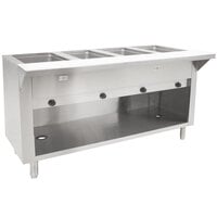 Advance Tabco HF-4G-BS Liquid Propane Four Pan Powered Hot Food Table with Enclosed Base - Open Well