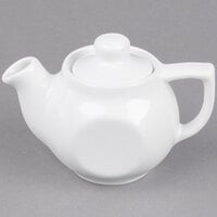 Tuxton BWT-10A 10 oz. White China Teapot With Lid - 12/Case