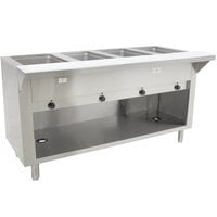 Advance Tabco HF-4E-240-BS Four Pan Electric Hot Food Table with Enclosed Base - Open Well, 208/240V