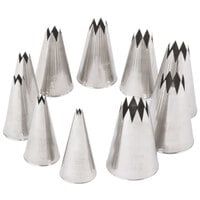Ateco 830 10-Piece Stainless Steel Open Star Piping Tip Decorating Set