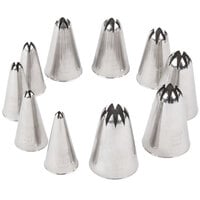 Ateco 850 10-Piece Stainless Steel Closed Star Piping Tip Decorating Set