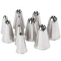 Ateco 850 10-Piece Stainless Steel Closed Star Piping Tip Decorating Set