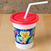 Solo CC12C-J5145 12-14 oz. Jungle Print Plastic Kid's Cup with Lid and Straw - 250/Case