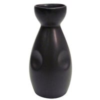 CAC 666-WP-BK Japanese Style 6 oz. China Sake Bottle - Non-Glare Glaze Black - 36/Case