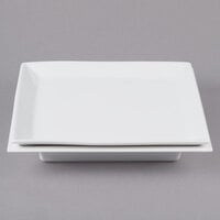 Cal-Mil 3063 Square Porcelain Cold Concept Plate with Liner and Cold Pack - 12" x 12" x 2"