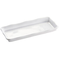 Cal-Mil 3414-15 White Shallow Rectangular Bakery Tray - 13 7/8 inch x 6 3/8 inch x 1 5/8 inch