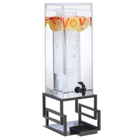 Cal-Mil 3370-3-13 Black Union Square 3 Gallon Beverage Dispenser with Ice Chamber - 8 1/2 inch x 9 inch x 23 1/2 inch