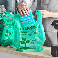 EcoChoice Biodegradable Standard-Duty Plastic T-Shirt Bag - 1/6 Size - 500/Case
