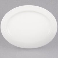 CAC GAD-34 Garden State 9 1/4 inch Bone White Oval Porcelain Platter - 24/Case