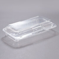 Dart C75UTD StayLock 12 1/2 inch x 6 3/8 inch x 2 3/8 inch Clear Hinged Plastic 12 inch Deep Base Strudel Container - 250/Case