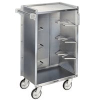 Lakeside 790 Medium-Duty Stainless Steel Enclosed Bussing Cart with Ledge Rod and Vinyl Finish - 27 3/8" x 17 5/8" x 42 7/8"
