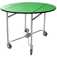 Lakeside 412G Mobile Round Top Room Service Table with Green Finish - 40 inch x 40 inch x 30 inch