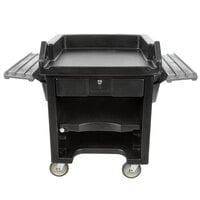Cambro VCSWR110 Black Versa Cart with Dual Tray Rails and Standard Casters