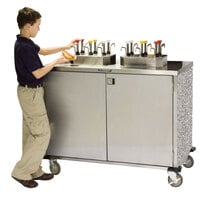 Lakeside 70200GS Stainless Steel EZ Serve 8 Pump Condiment Cart with Gray Sand Finish - 27 1/2 inch x 50 1/4 inch x 47 inch