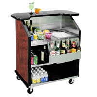 Lakeside 884RM 43 inch Stainless Steel Portable Bar with Red Maple Laminate Finish, Removable 7-Bottle Speed Rail, and 40 lb. Ice Bin