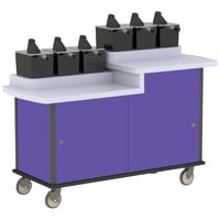 Lakeside 70550P Purple Condi-Express 6 Pump Dual Height Condiment Cart
