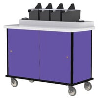 Lakeside 70410P Purple Condi-Express 4 Pump Condiment Cart with (2) Cup Dispensers