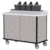 Lakeside 70410GS Gray Sand Condi-Express 4 Pump Condiment Cart with (2) Cup Dispensers