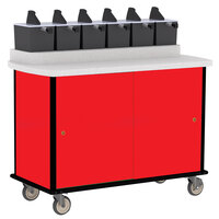 Lakeside 70520RD Red Condi-Express 6 Pump Condiment Cart