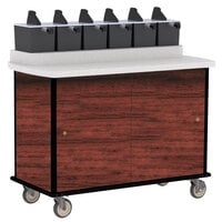 Lakeside 70520RM Red Maple Condi-Express 6 Pump Condiment Cart