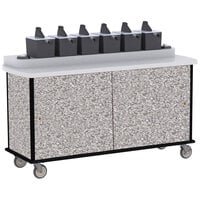 Lakeside 70430GS Gray Sand Condi-Express 6 Pump Condiment Cart with (2) Cup Dispensers