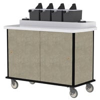 Lakeside 70410BS Beige Suede Condi-Express 4 Pump Condiment Cart with (2) Cup Dispensers