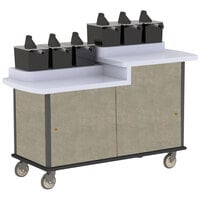 Lakeside 70550BS Beige Suede Condi-Express 6 Pump Dual Height Condiment Cart