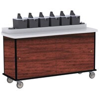 Lakeside 70430RM Red Maple Condi-Express 6 Pump Condiment Cart with (2) Cup Dispensers