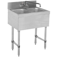 Advance Tabco SLB-22C Lite Two Compartment Stainless Steel Bar Sink - 24 inch x 18 inch