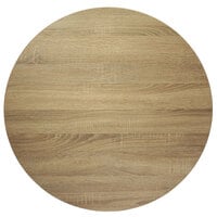BFM Seating Midtown 45" Round Indoor Tabletop - Sawmill Oak Finish