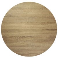 BFM Seating SO36R Midtown 36 inch Round Indoor Tabletop - Sawmill Oak Finish