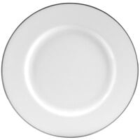 10 Strawberry Street SL0001 10 3/4" Silver Line Porcelain Plate - 24/Case