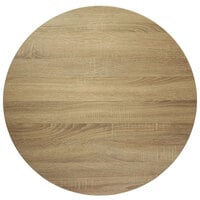BFM Seating SO30R Midtown 30 inch Round Indoor Tabletop - Sawmill Oak Finish