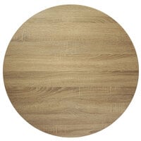 BFM Seating SO24R Midtown 24 inch Round Indoor Tabletop - Sawmill Oak Finish