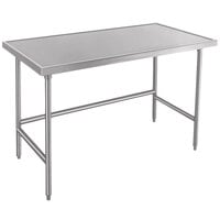 Advance Tabco Spec Line TVLG-306 30" x 72" 14 Gauge Open Base Stainless Steel Commercial Work Table