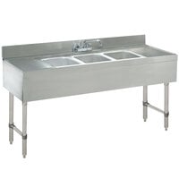 Advance Tabco CRB-53C Lite Three Compartment Stainless Steel Bar Sink with Two 12 inch Drainboards - 60 inch x 21 inch
