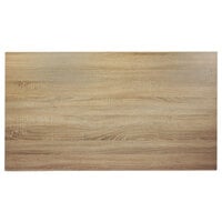 BFM Seating SO3060 Midtown 30 inch x 60 inch Rectangular Indoor Tabletop - Sawmill Oak Finish