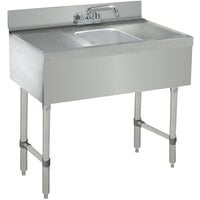 Advance Tabco CRB-31C Lite One Compartment Stainless Steel Bar Sink with Two 12 inch Drainboards - 36 inch x 21 inch