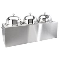 Eastern Tabletop 7003 9 Gallon Stainless Steel Insulated Triple Ice Cream Unit with Dome Lids