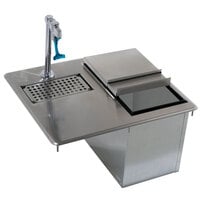 Advance Tabco D-24-WSIBL Stainless Steel Water Station with Ice Bin - 21 1/4 inch x 18 inch