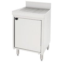 Advance Tabco CRD-2BMD Stainless Steel Drainboard Storage Cabinet with Mid-Shelf and Door - 24 inch x 21 inch