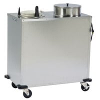 Lakeside E6210 Enclosed Stainless Steel Heated Two Stack Plate Dispenser for 9 1/4" to 10 1/8" Plates