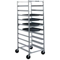 Lakeside 8585 Aluminum Oval Tray Cart with Univeral Ledges - 10 Tray Capacity