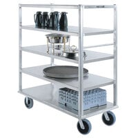 Lakeside 4565 Aluminum Queen Mary Banquet Cart with 4 Shelves - 29" x 66" x 62"