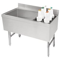 Advance Tabco CRCI-36L Stainless Steel Ice Bin and Storage Rack Combo - 36 inch x 21 inch (Left Side Ice Bin)