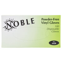 Noble Products Small Powder-Free Disposable Vinyl Gloves for Foodservice - Box of 100