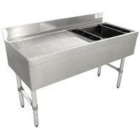 Advance Tabco CRW-4R Stainless Steel Ice Bin and Drainboard Combo Unit - 48 inch x 21 inch (Right Side Ice Bin)