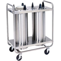 Lakeside 7200 Stainless Steel Open Base Non-Heated Two Stack Plate Dispenser for up to 5 inch Plates