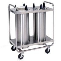Lakeside 7207 Stainless Steel Open Base Non-Heated Two Stack Plate Dispenser for 6 5/8" to 7 1/4" Plates